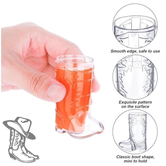 36 Plastic cowboy shot glasses for parties NIB - Picture 3 of 7